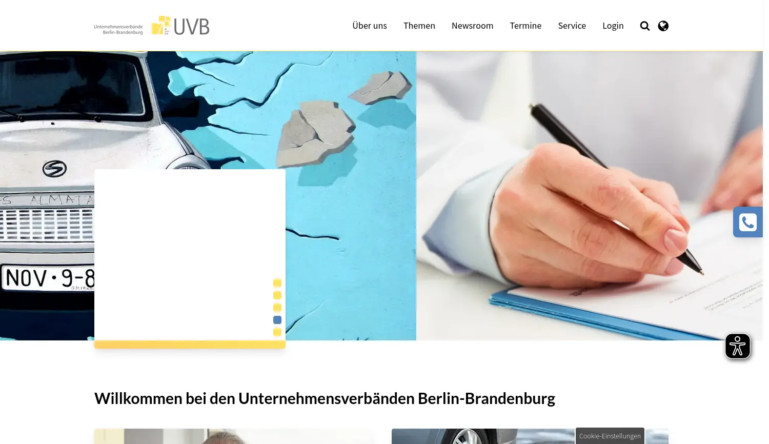 Website der Firma Vereinigung der Unternehmensverbände in Berlin und Brandenburg e.V.