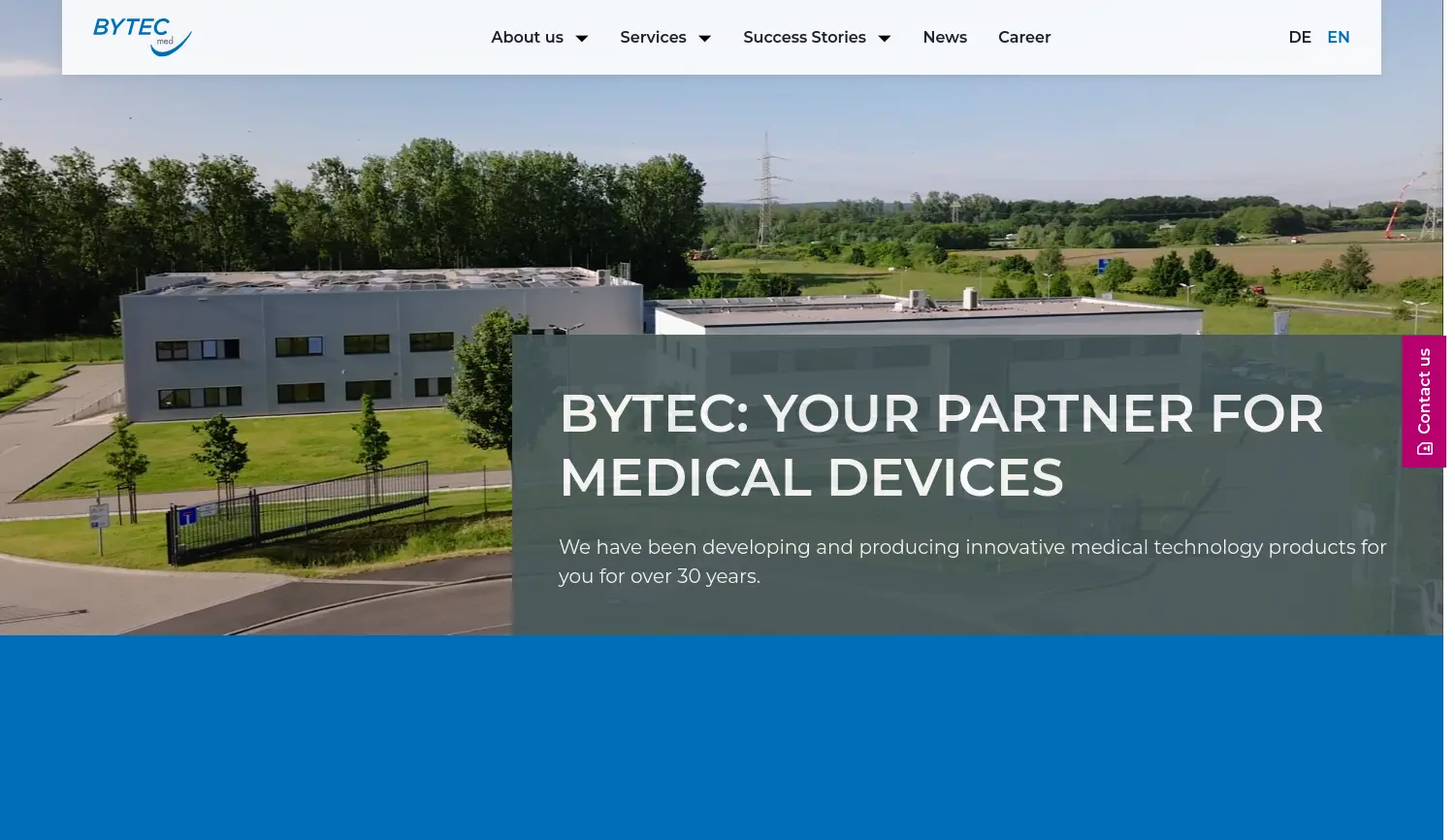 Website der Firma BYTEC Medizintechnik GmbH