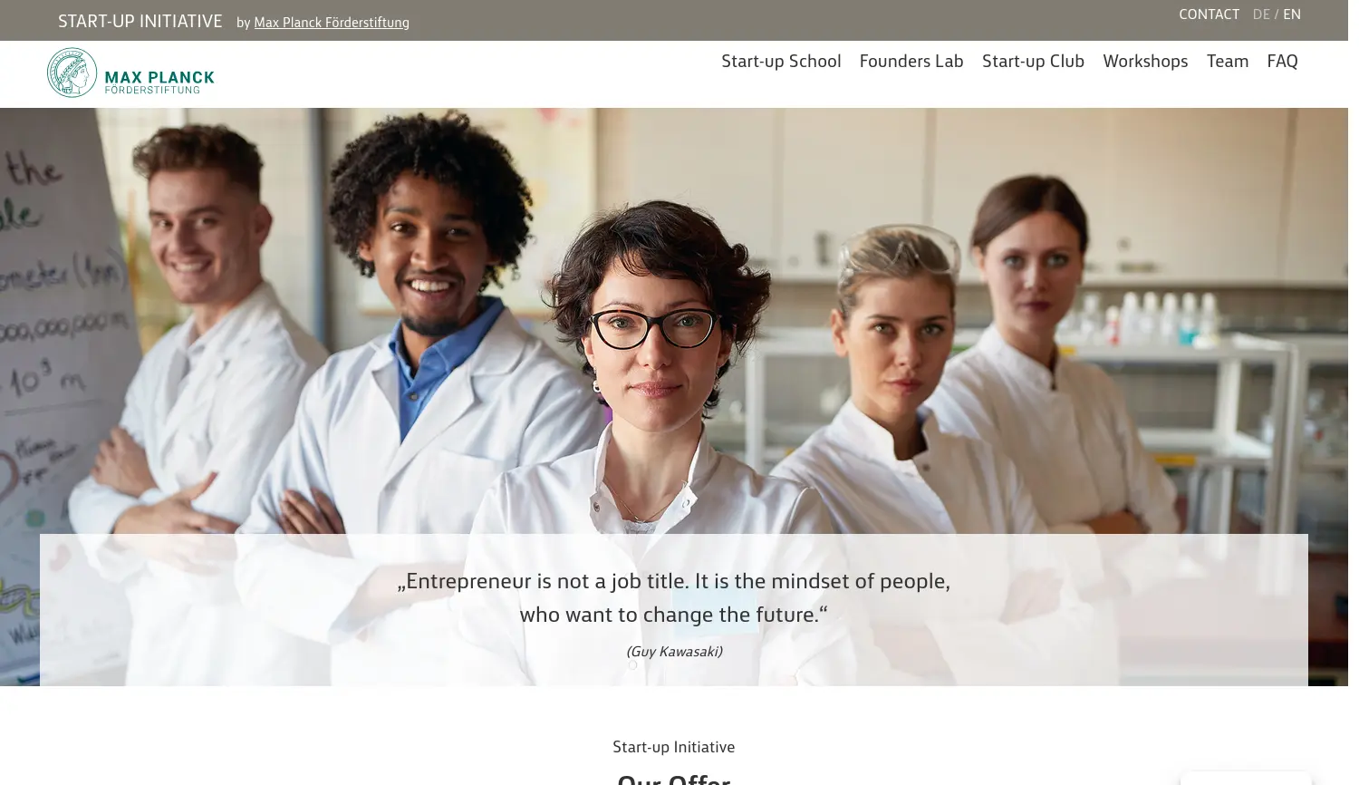 Website der Firma Max-Planck-Förderstiftung