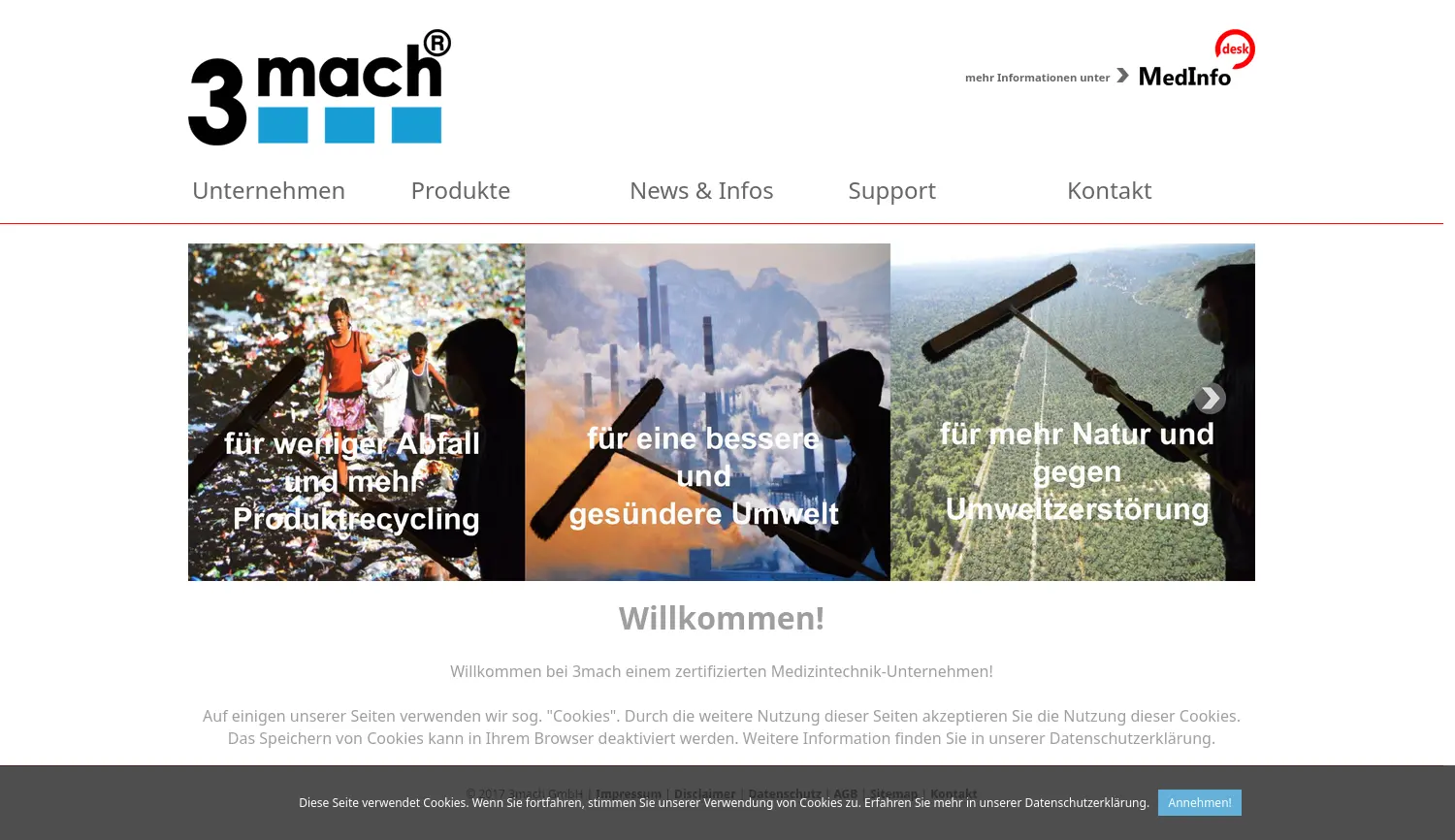 Website der Firma 3mach GmbH