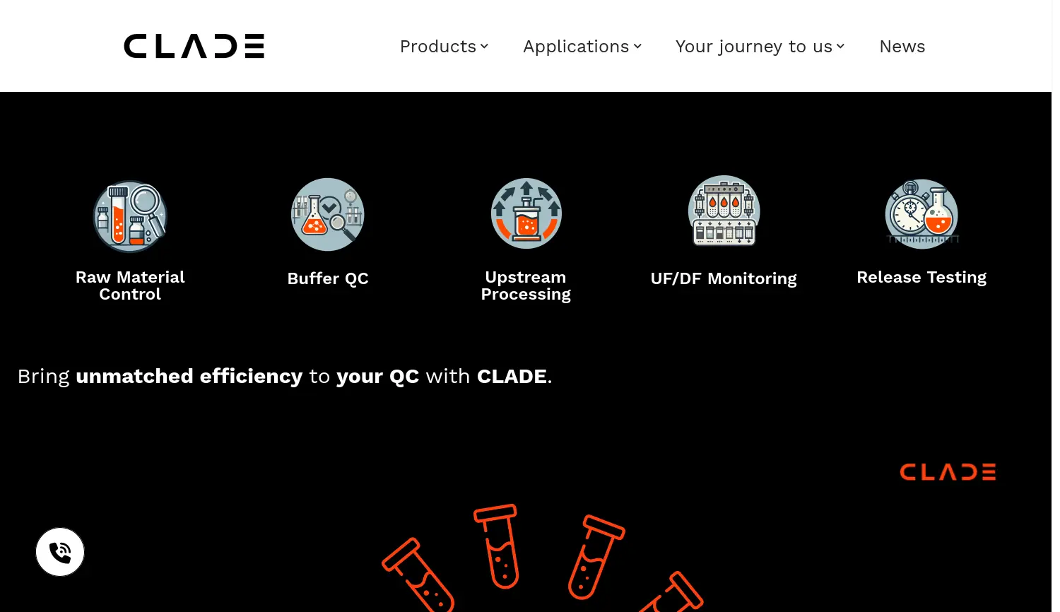 Website der Firma CLADE AG