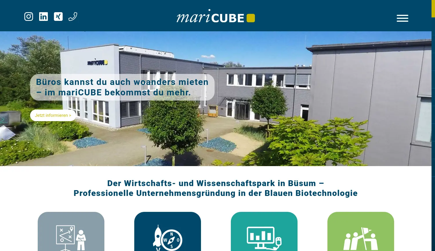 Website der Firma Centrum für Angewandte Technologien CAT GmbH
