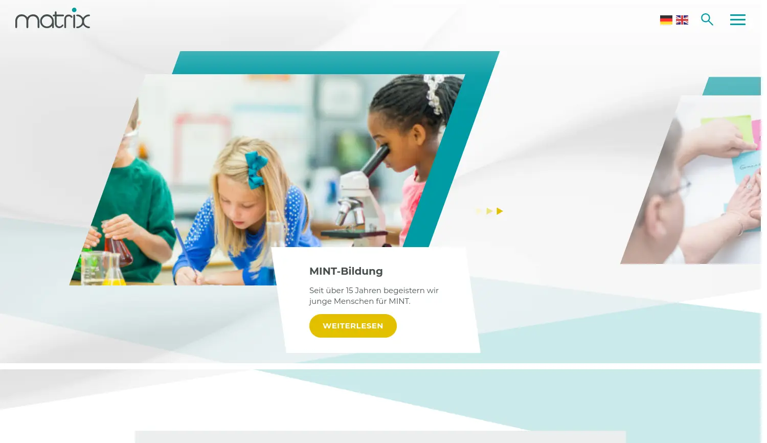 Website der Firma matrix GmbH & Co. KG und matrix gGmbH