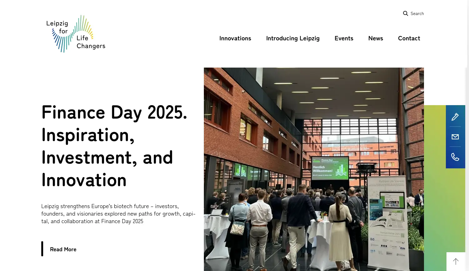 Website der Firma Leipzig for LifeChangers