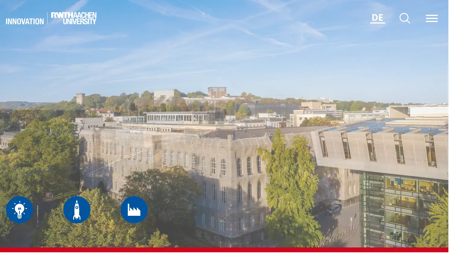 Website der Firma RWTH Innovation GmbH