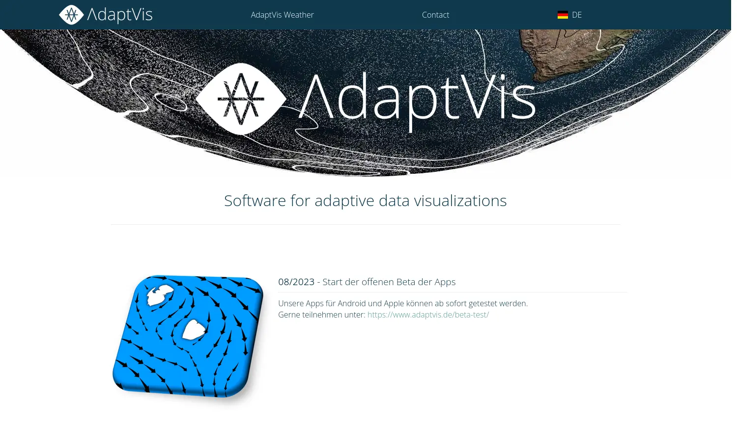 Website der Firma AdaptVis GmbH