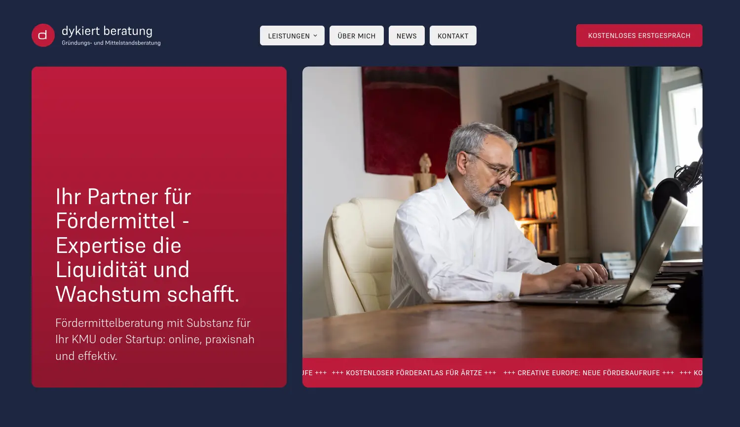 Website der Firma Dykiert Beratung