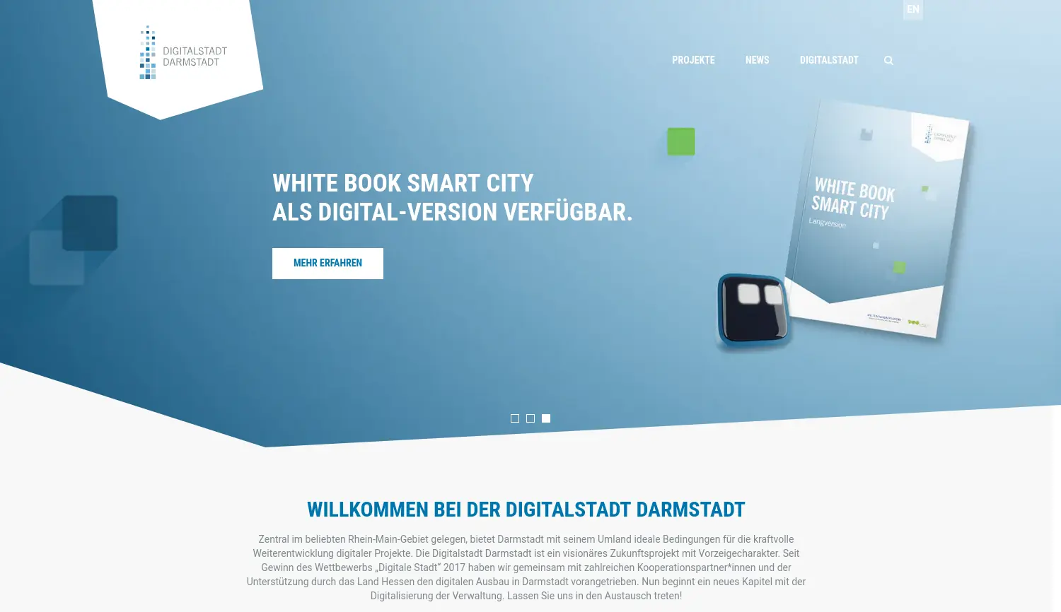 Website der Firma Digitalstadt Darmstadt GmbH