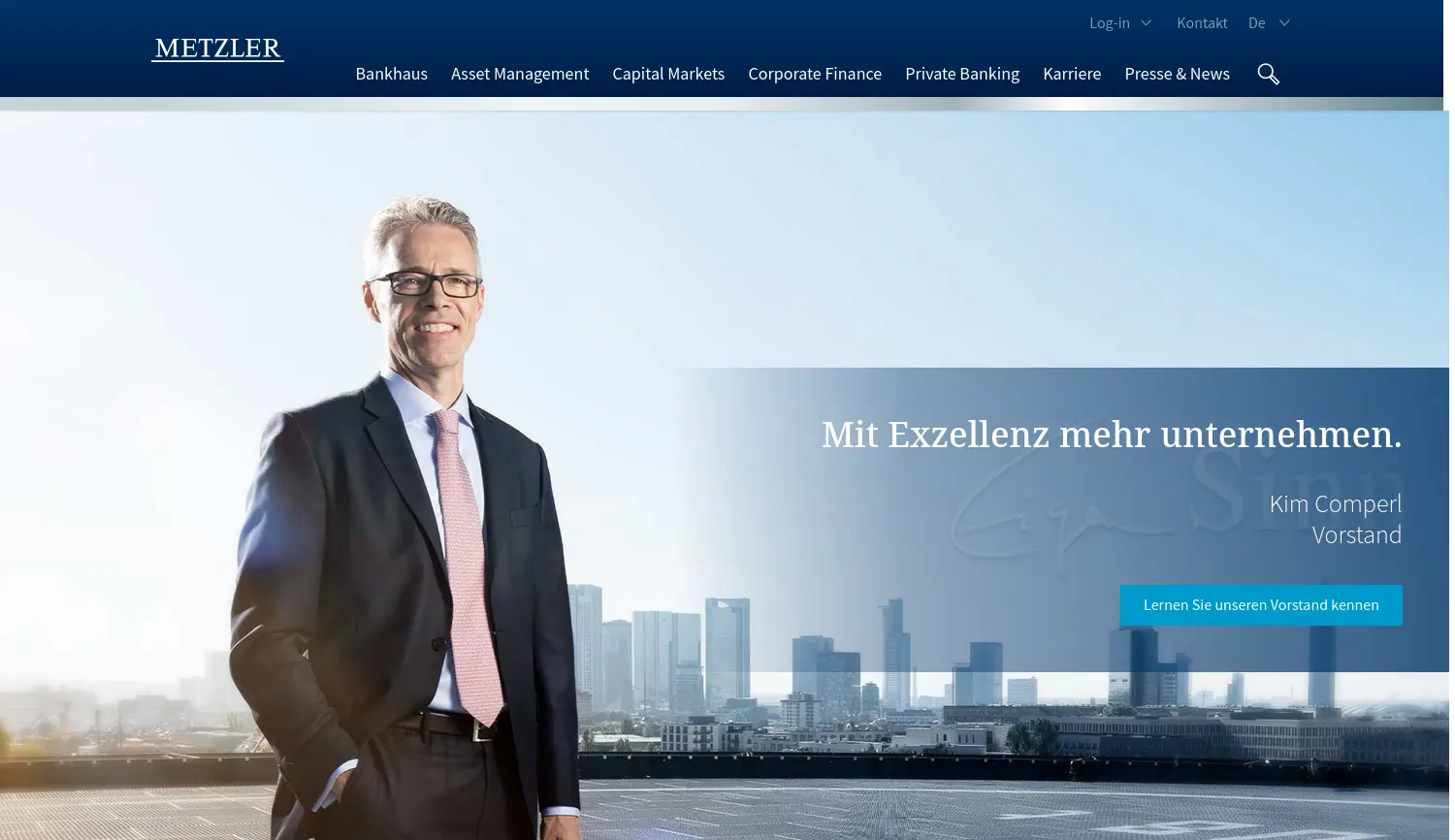 Website der Firma B. Metzler seel. Sohn & Co. Aktiengesellschaft