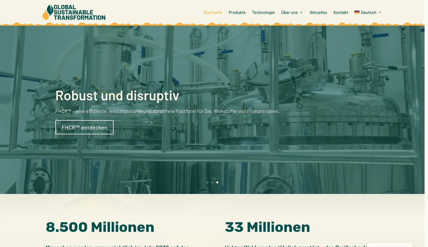 Website der Firma GLOBAL SUSTAINABLE TRANSFORMATION GST GMBH