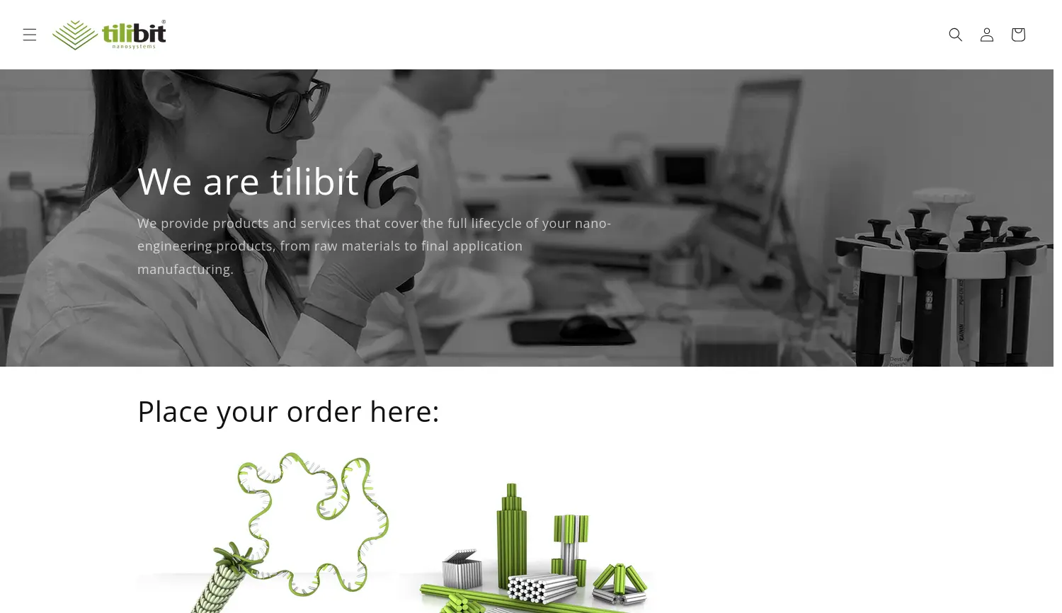 Website der Firma tilibit nanosystems GmbH