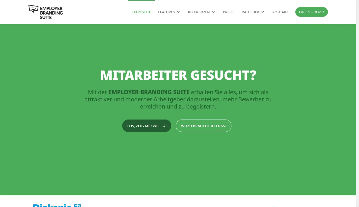 Website der Firma Employer Branding Suite