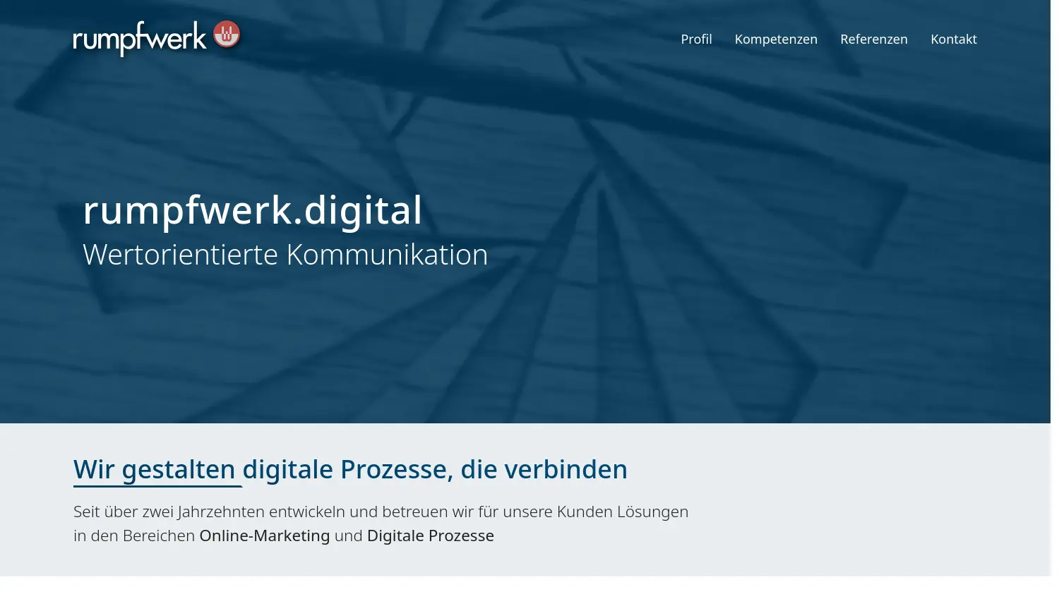 Website der Firma Veit Rumpf, rumpfwerk.digital