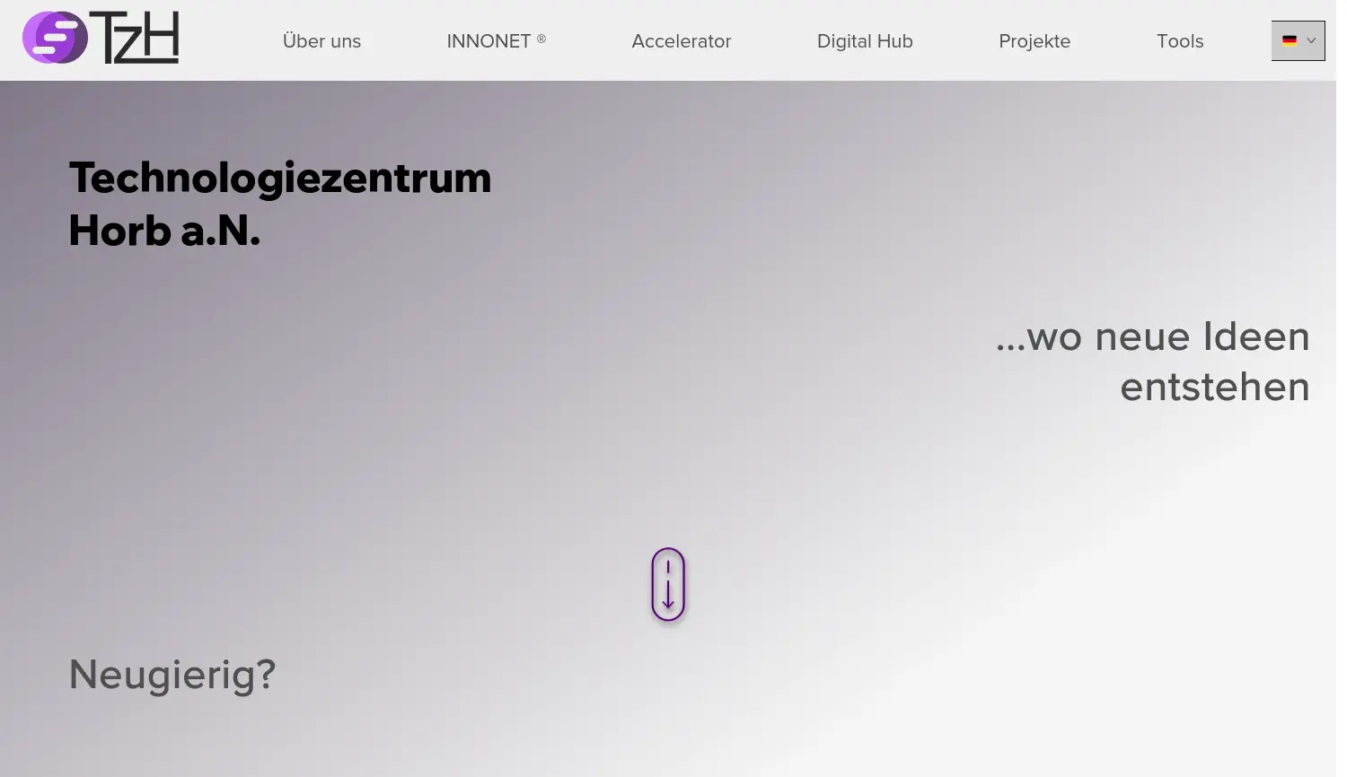 Website der Firma Technologiezentrum Horb GmbH & Co. KG