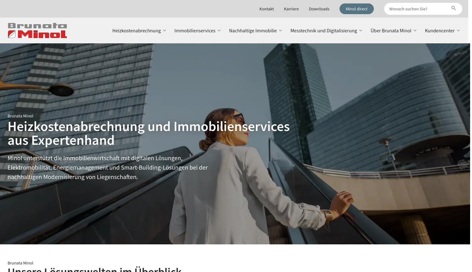 Website der Firma Minol Messtechnik W. Lehmann GmbH & Co. KG