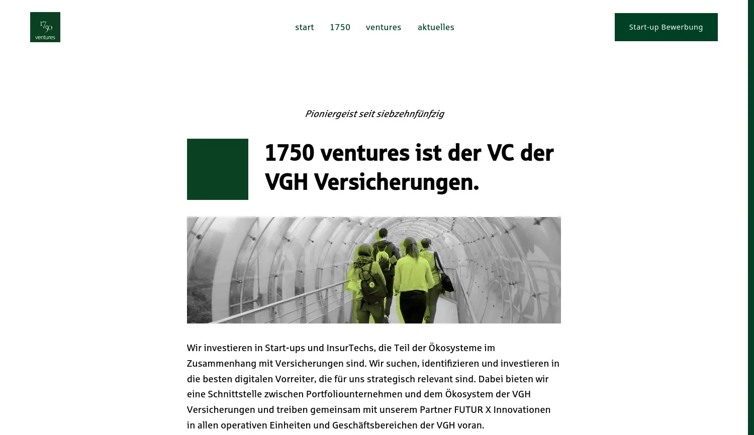 Website der Firma 1750 Ventures GmbH