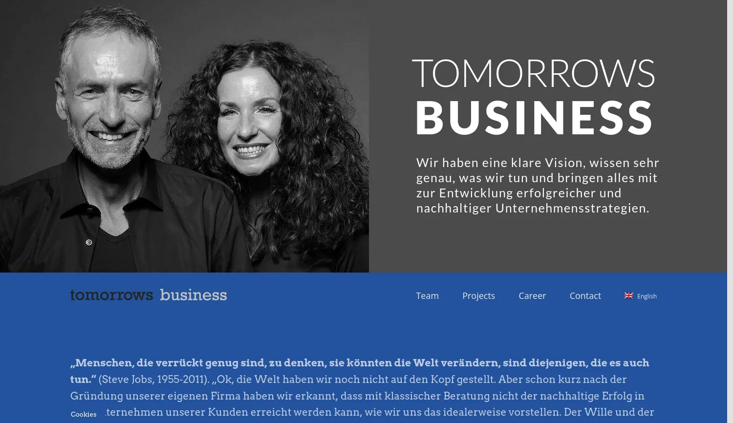 Website der Firma Tomorrows Business GmbH
