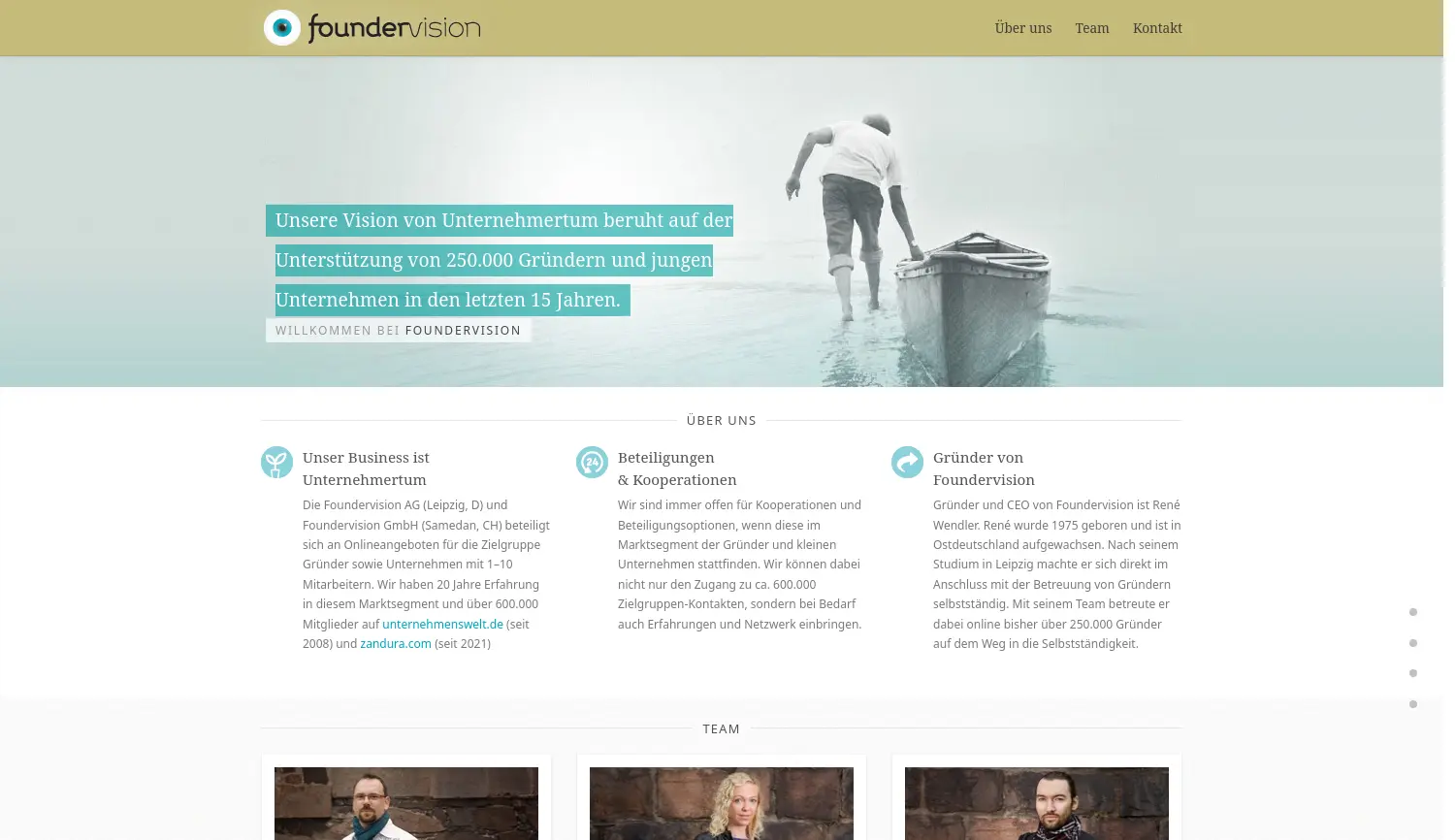 Website der Firma Foundervision AG