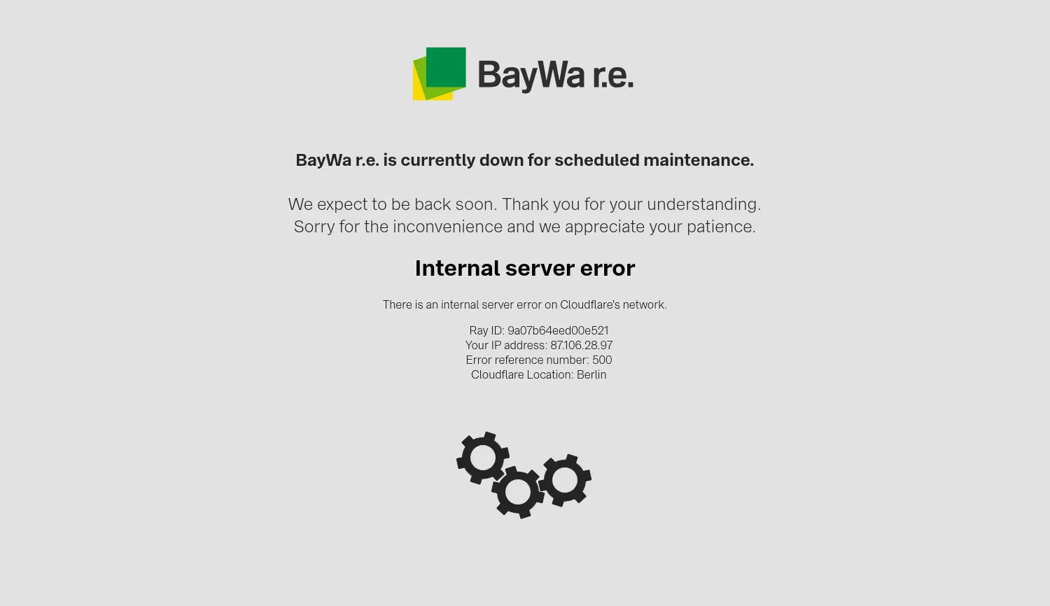 Website der Firma BayWa r.e. AG