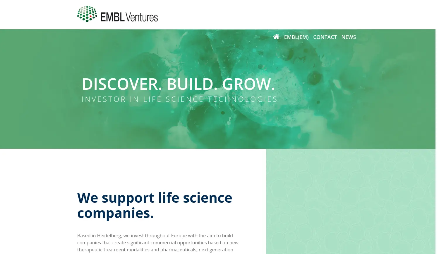 Website der Firma EMBL Ventures GmbH