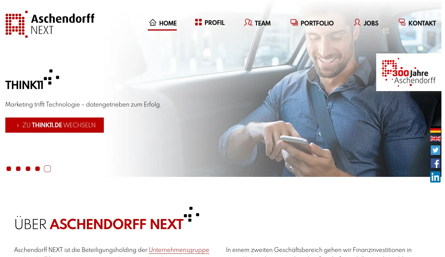 Website der Firma Aschendorff NEXT GmbH & Co. KG