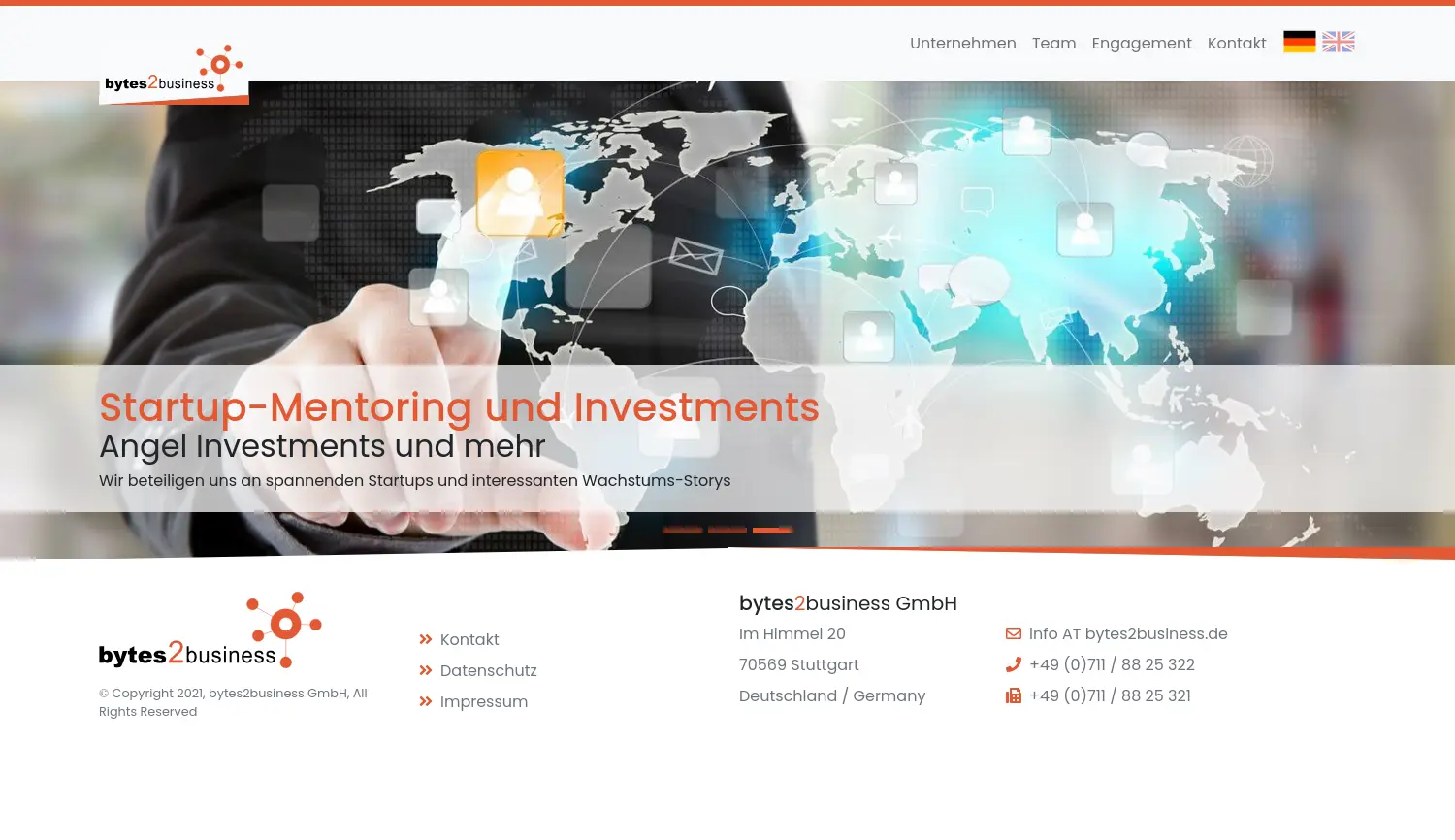 Website der Firma bytes2business GmbH