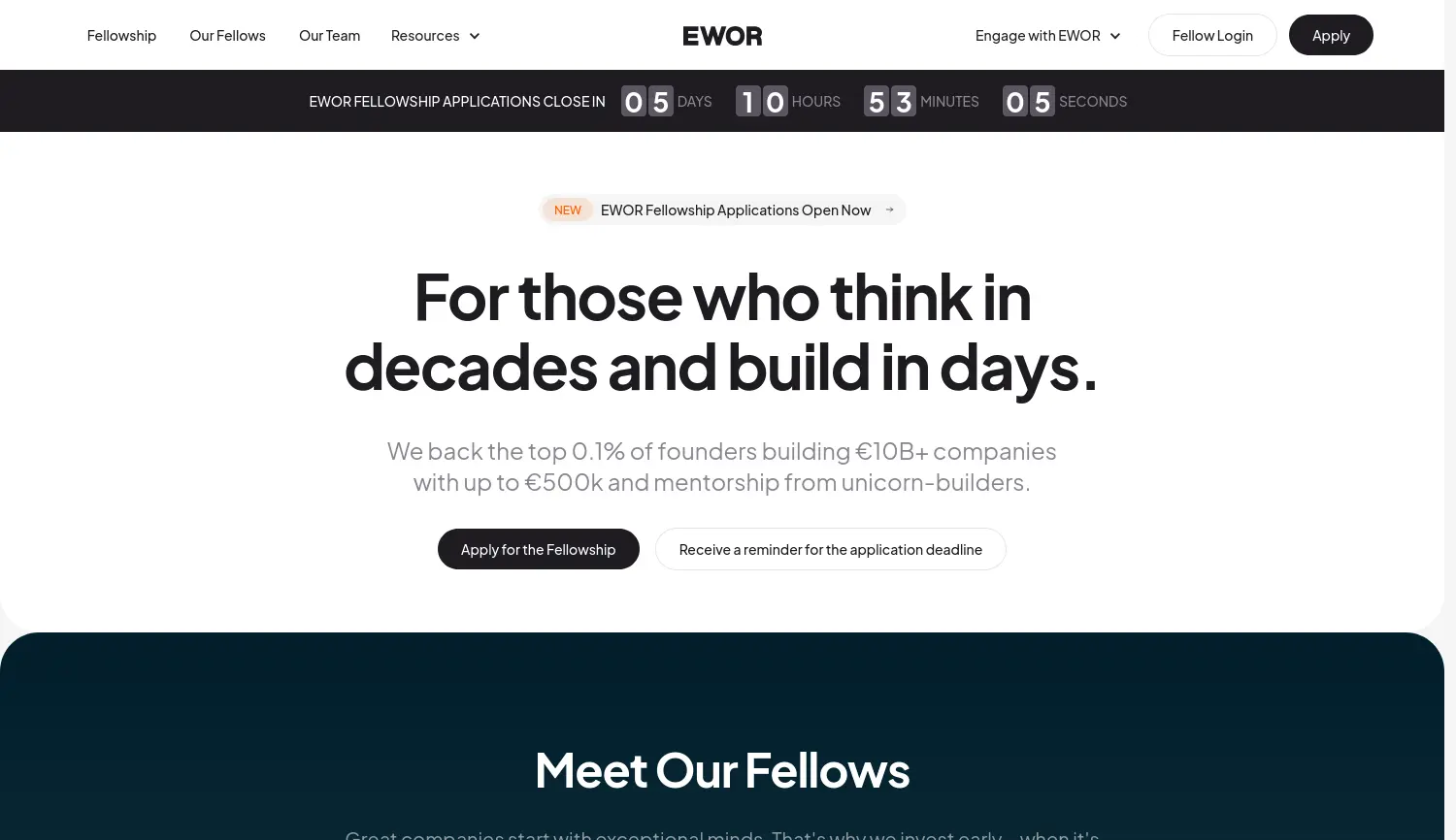Website der Firma EWOR GmbH
