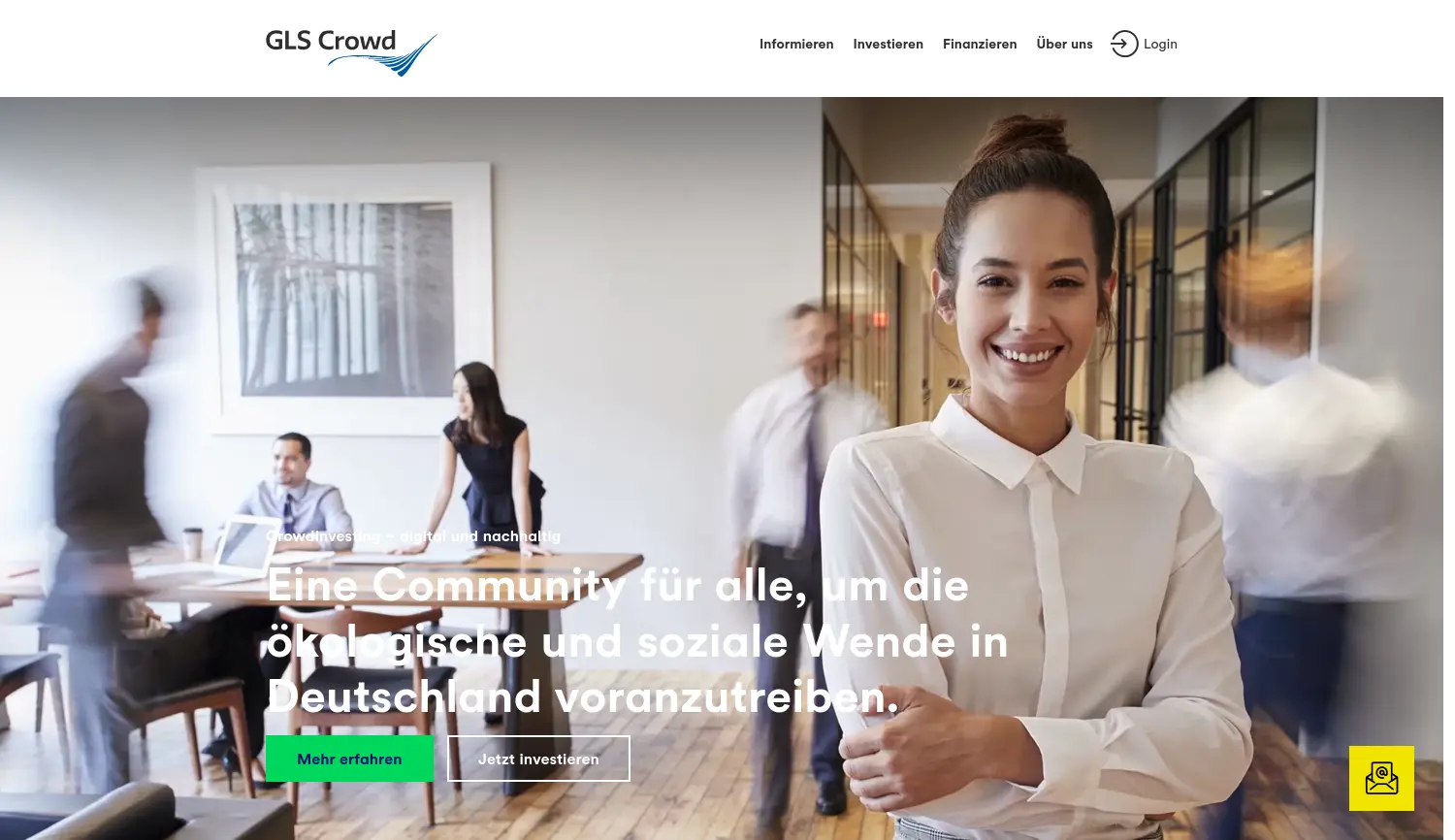 Website der Firma GLS Crowdfunding GmbH