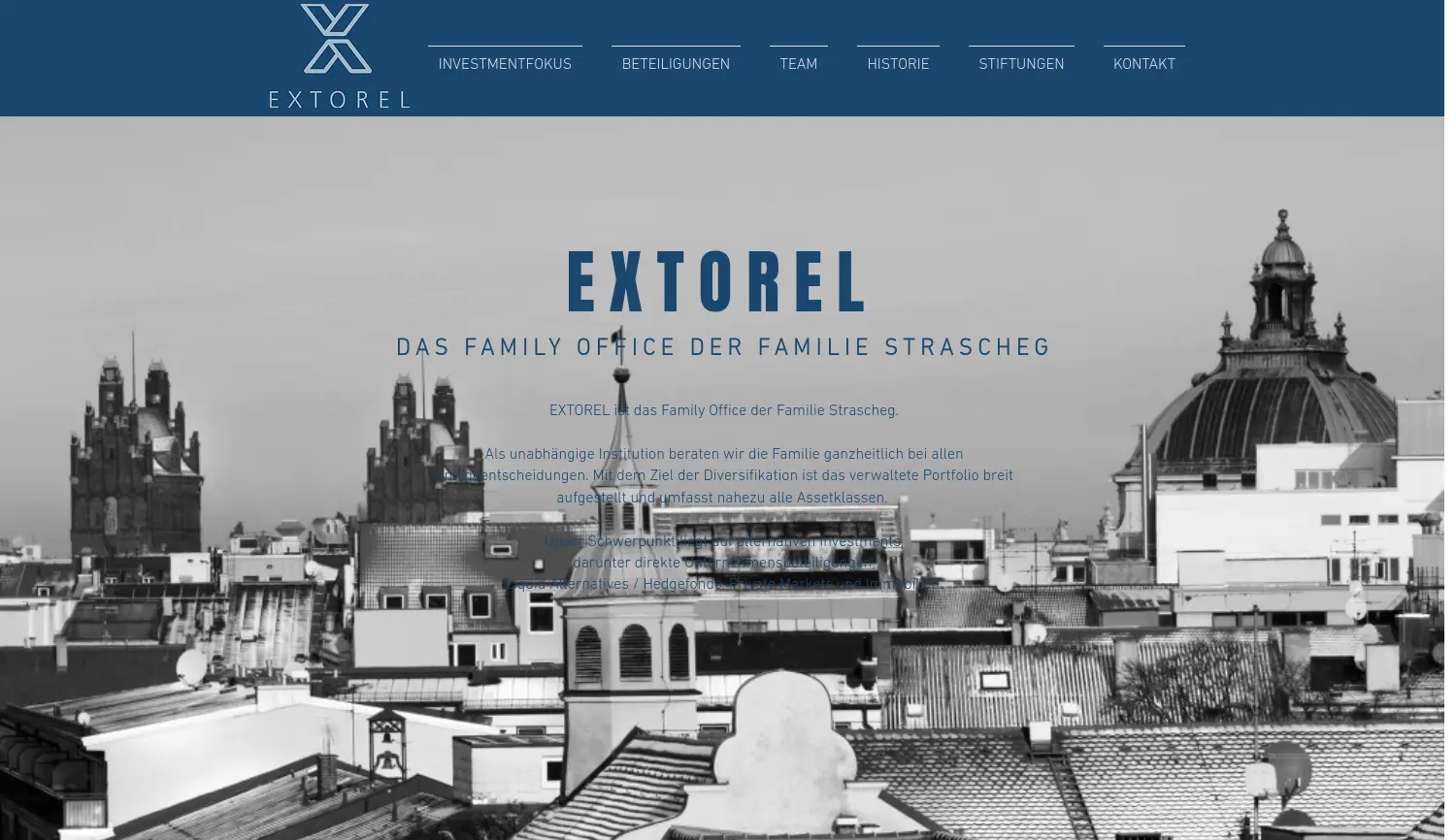 Website der Firma EXTOREL GmbH