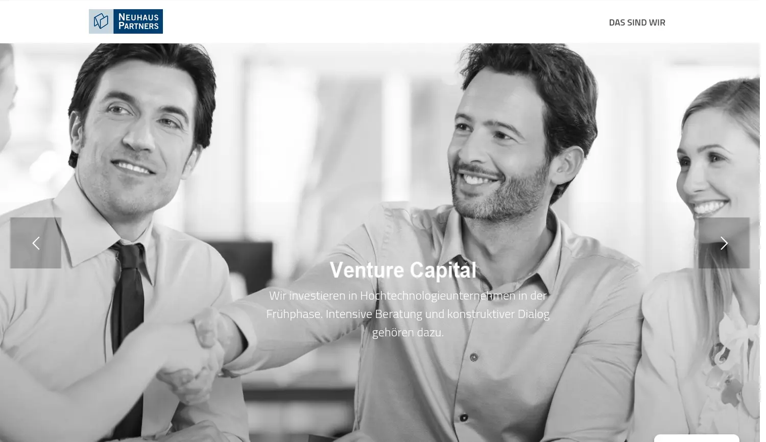 Website der Firma Neuhaus Partners GmbH