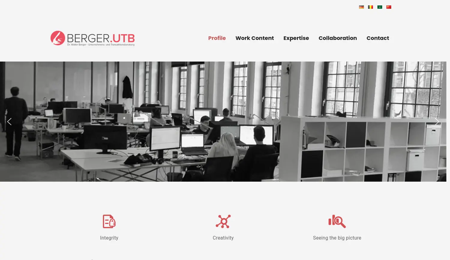 Website der Firma Dr. Walter Berger Unternehmens- und Transaktionsberatung