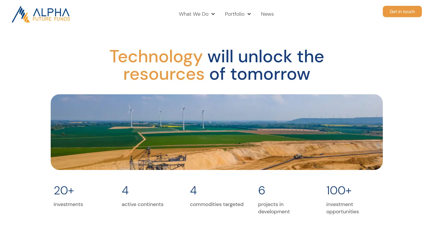 Website der Firma Alpha Future Funds