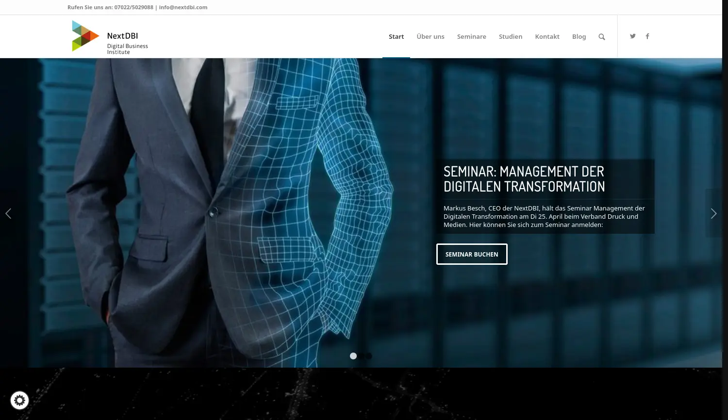 Website der Firma NextDBI AG