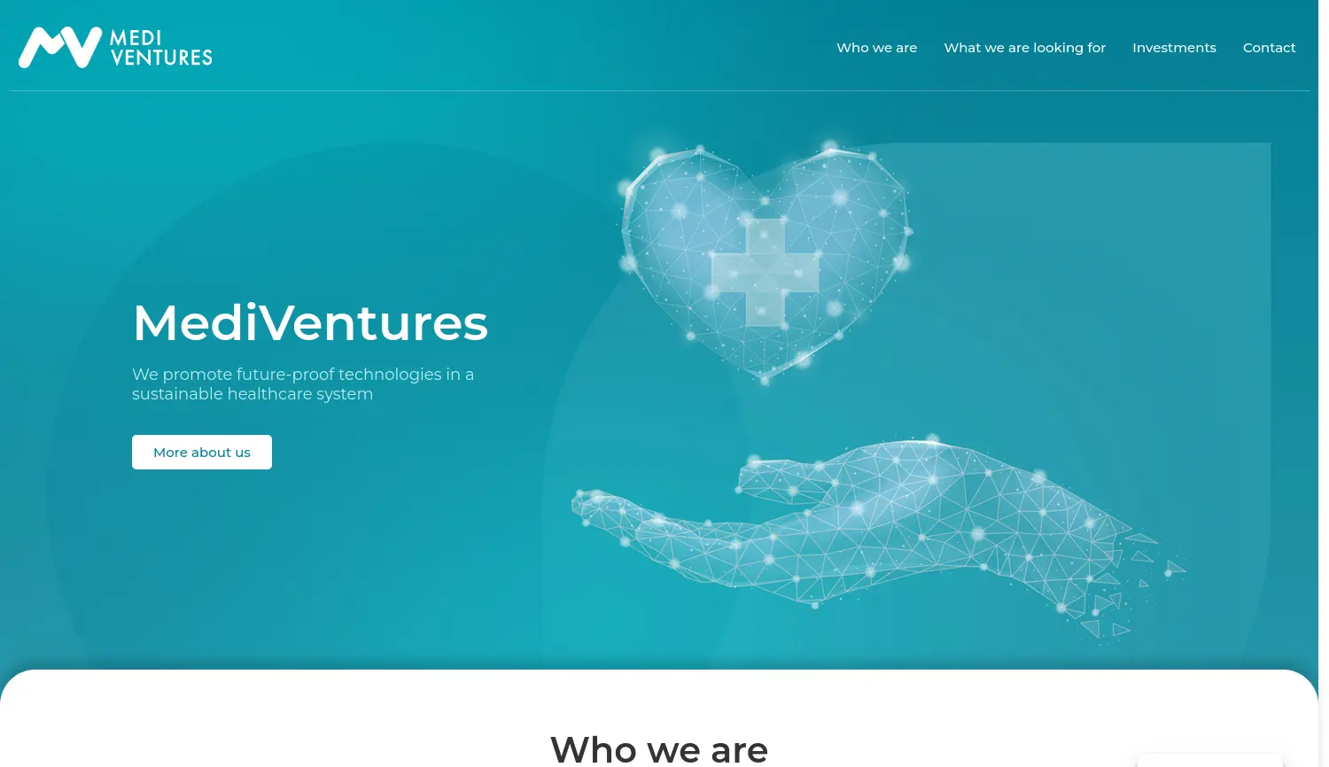 Website der Firma MediVentures GmbH