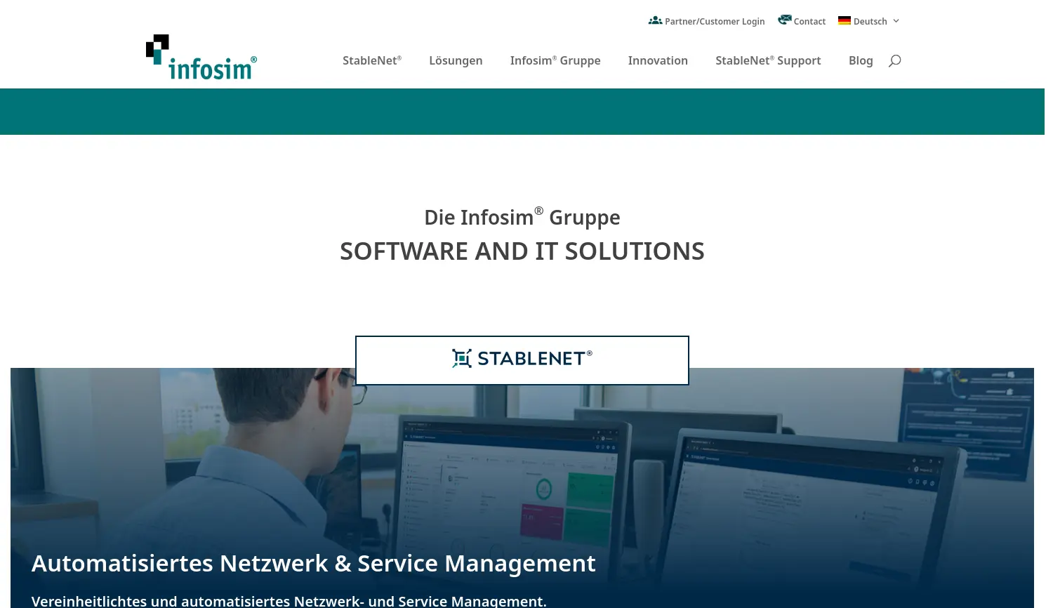 Website der Firma Infosim GmbH & Co. KG