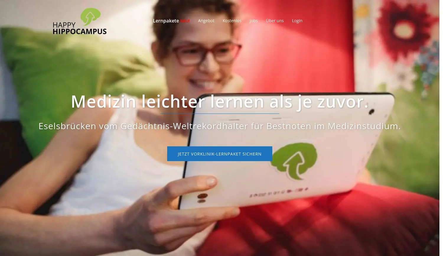 Website der Firma HappyHippocampus