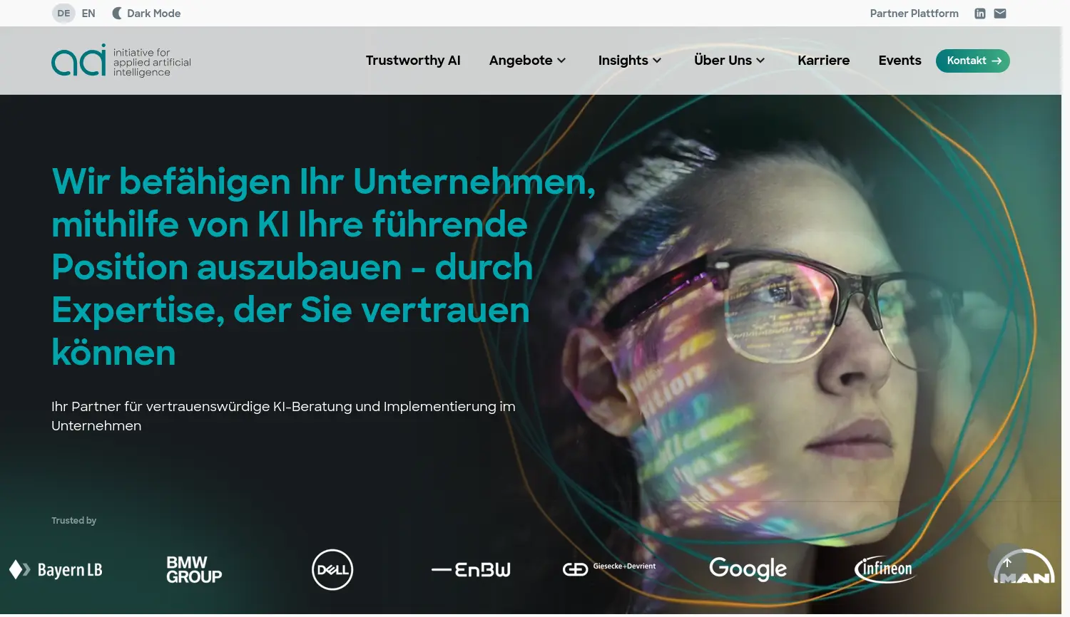 Website der Firma appliedAI Initiative GmbH