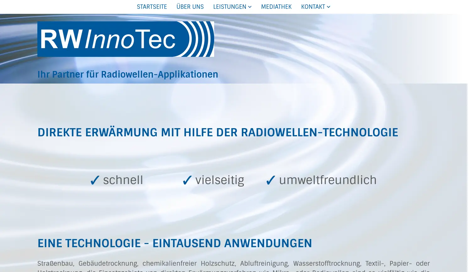 Website der Firma RWInnoTec GmbH