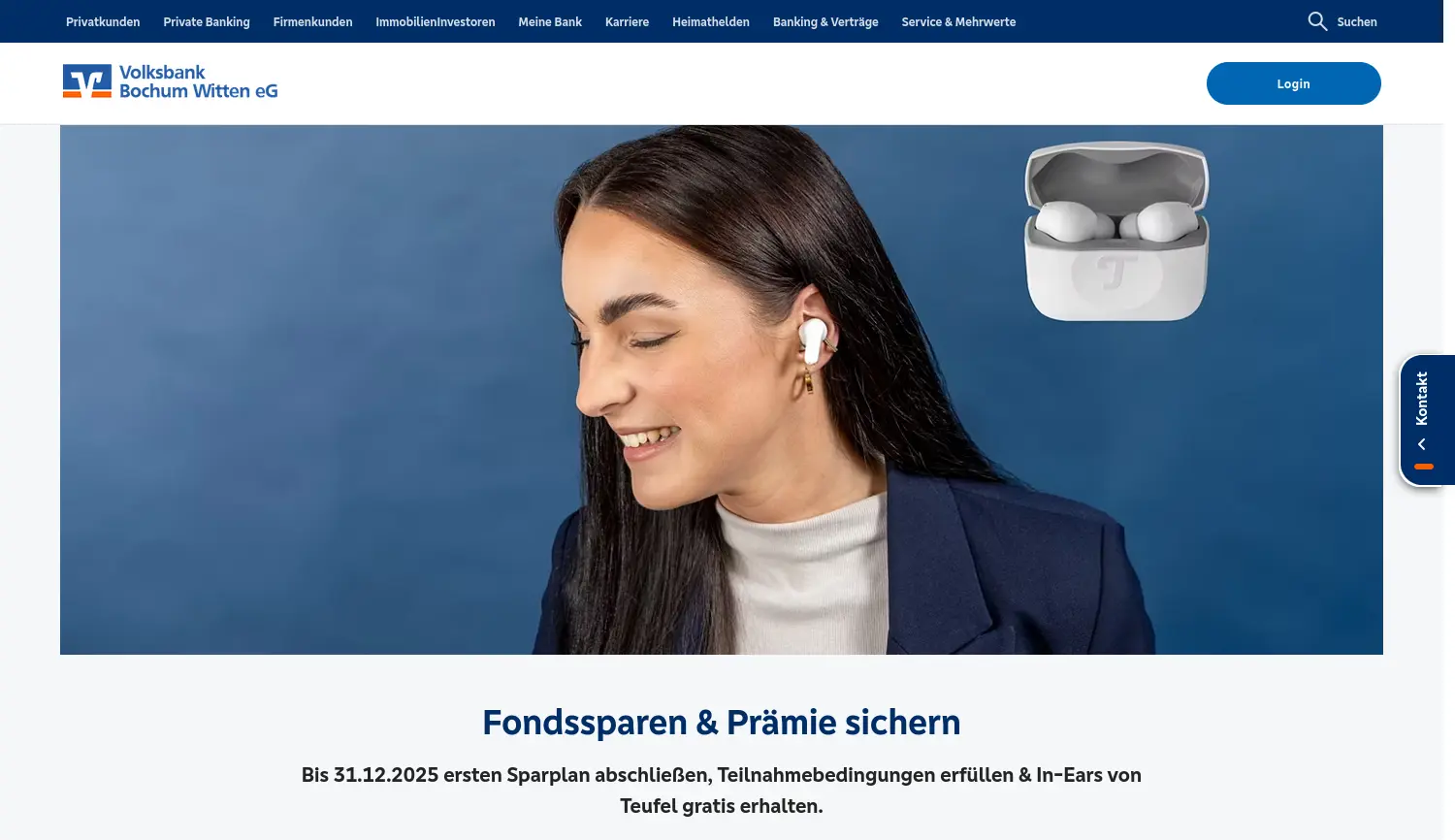 Website der Firma Volksbank Bochum Witten eG