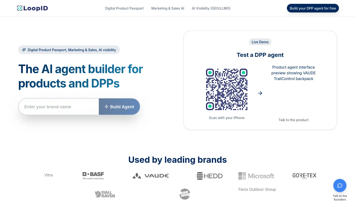 Website der Firma LoopID GmbH