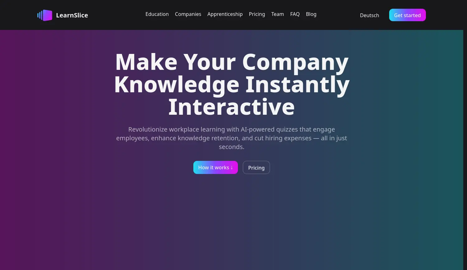 Website der Firma LearnSlice UG (haftungsbeschränkt)