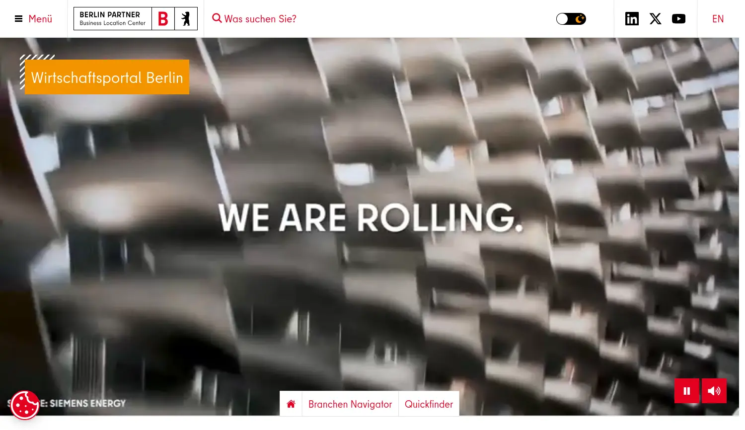 Website der Firma Berlin Partner für Wirtschaft und Technologie GmbH