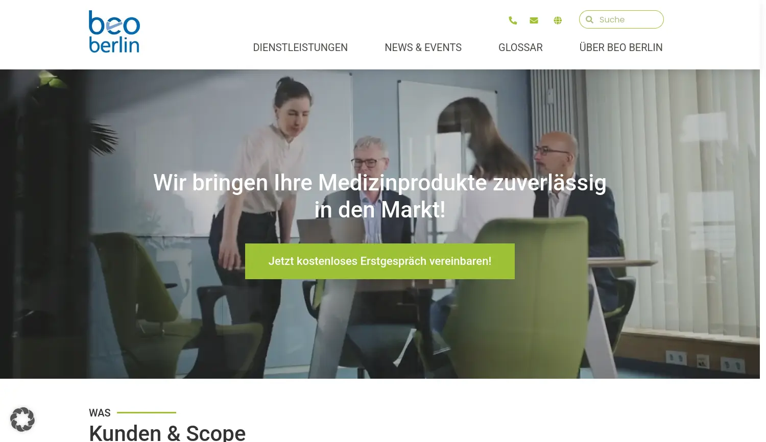 Website der Firma BEO MedConsulting Berlin GmbH