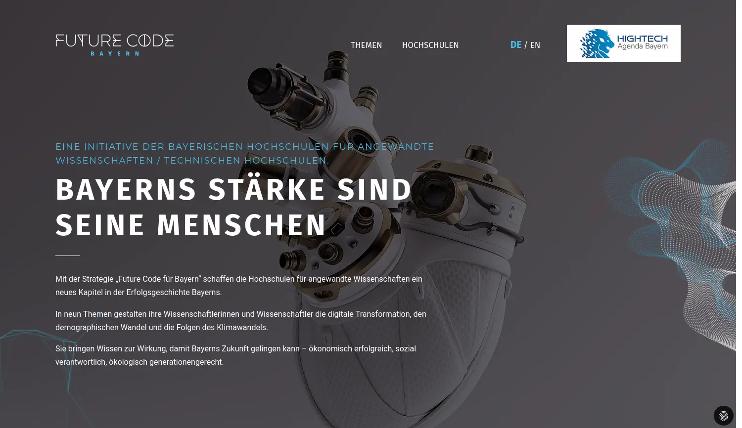 Website der Firma Bayerisches Staatsministerium für Wissenschaft und Kunst (Initiator und Betreiber)