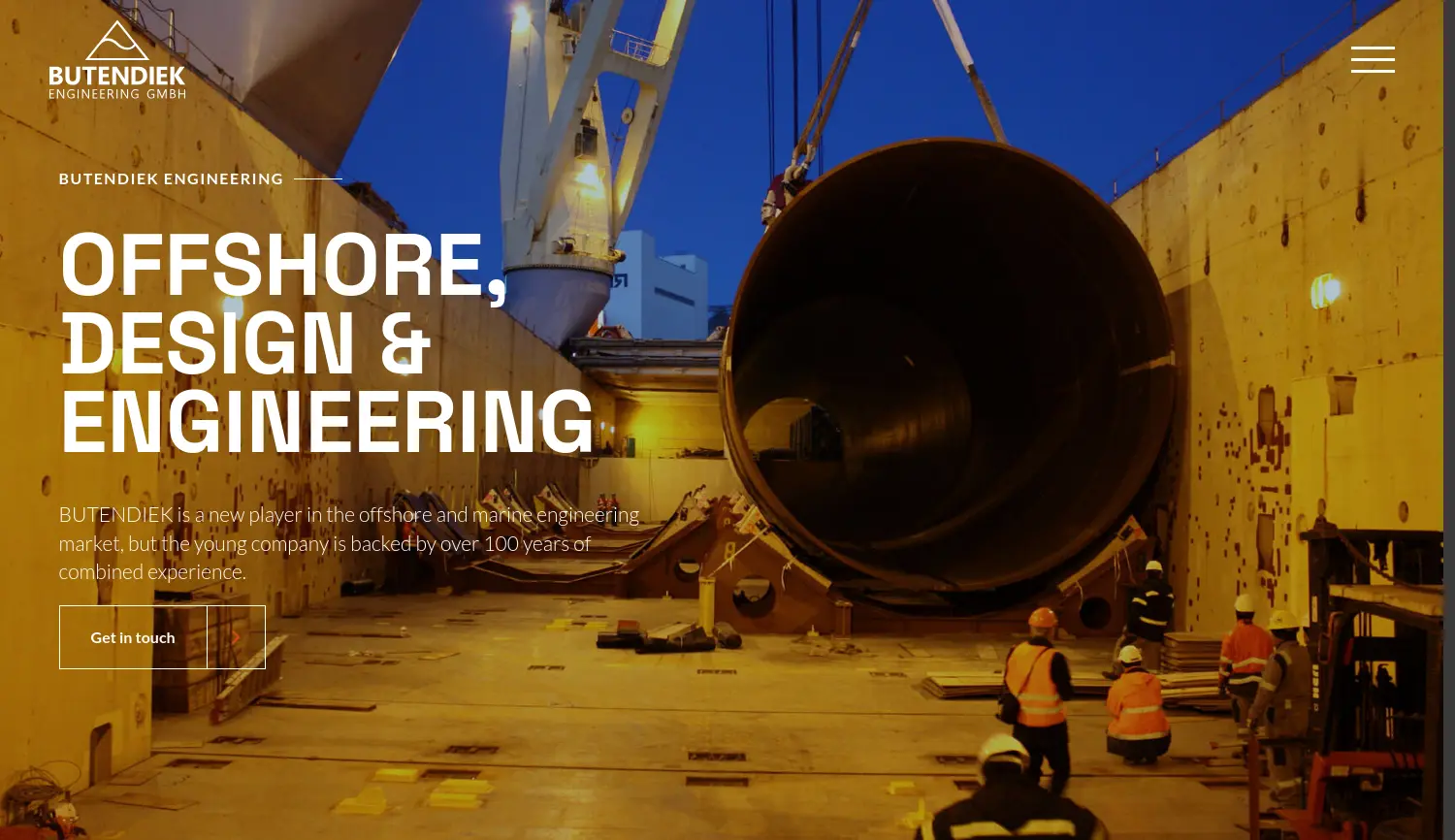 Website der Firma Butendiek Engineering GmbH