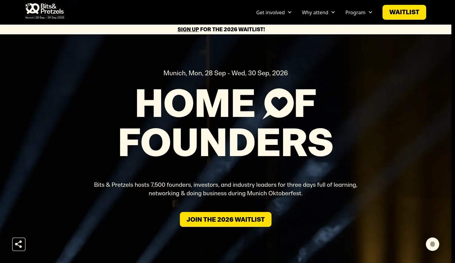 Website der Firma Startup Events GmbH