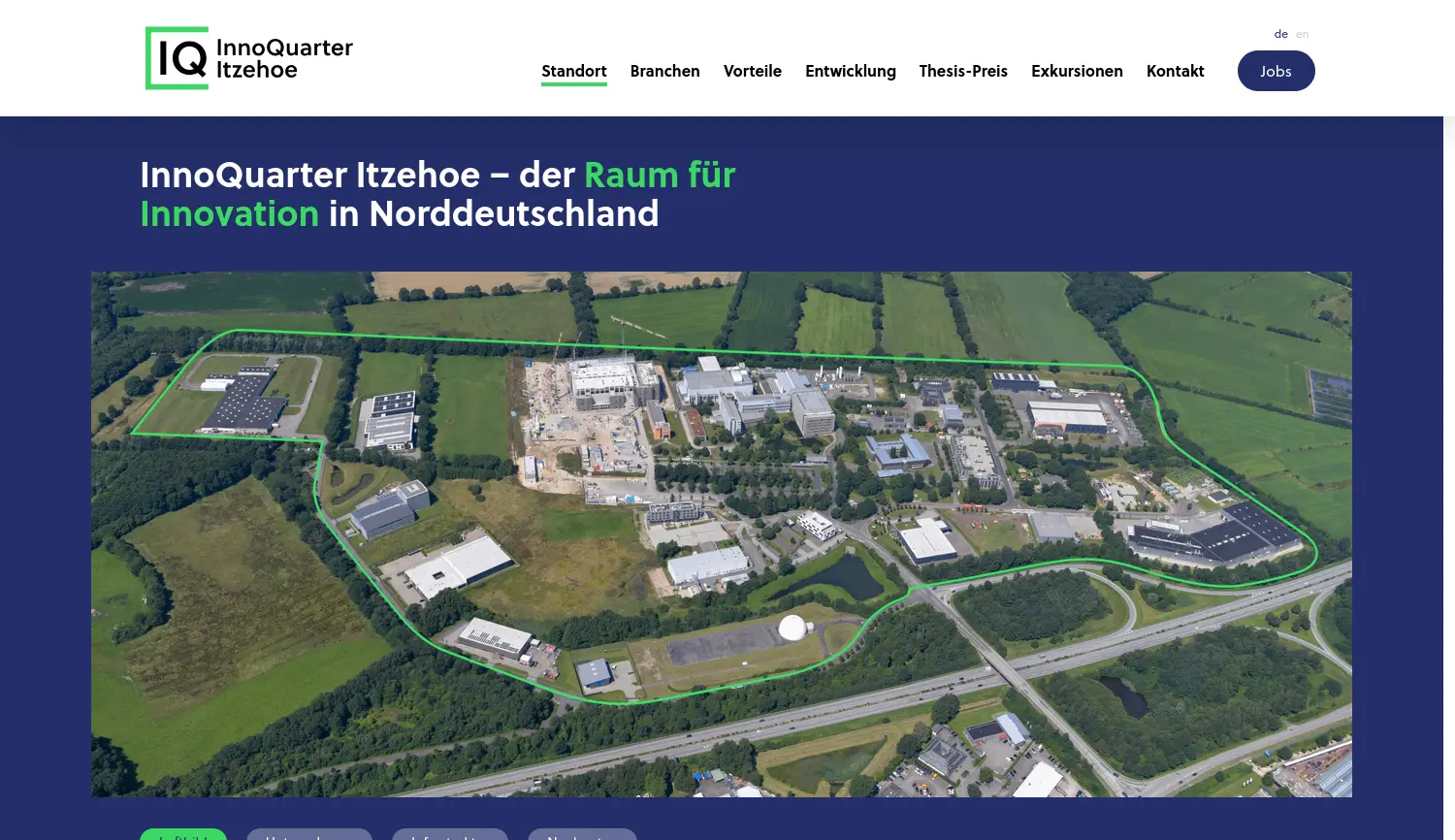 Website der Firma Gesellschaft für Technologieförderung Itzehoe mbH