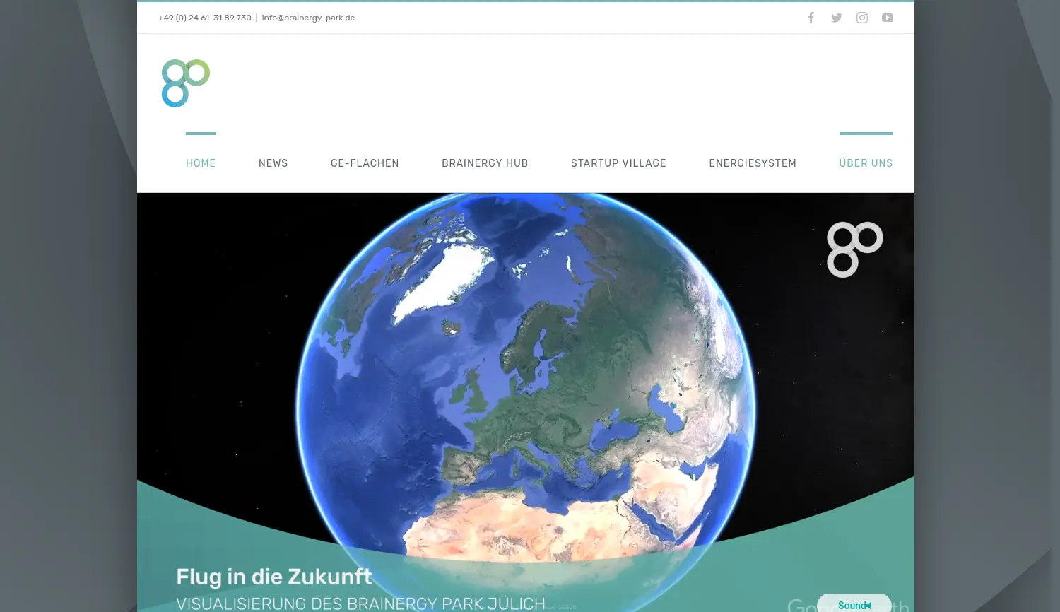 Website der Firma BRAINERGY PARK JÜLICH GmbH