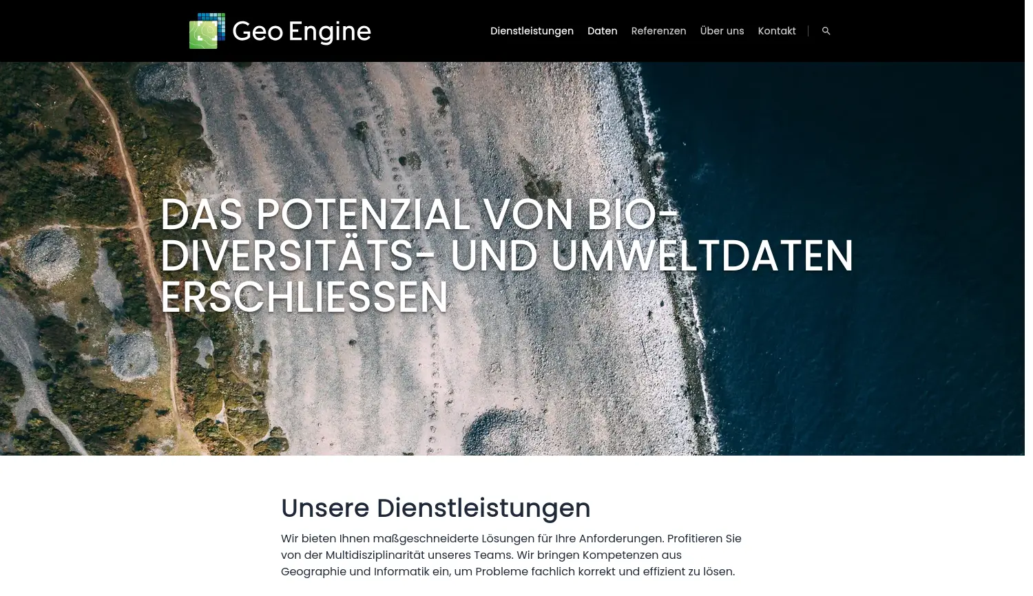 Website der Firma Geo Engine GmbH