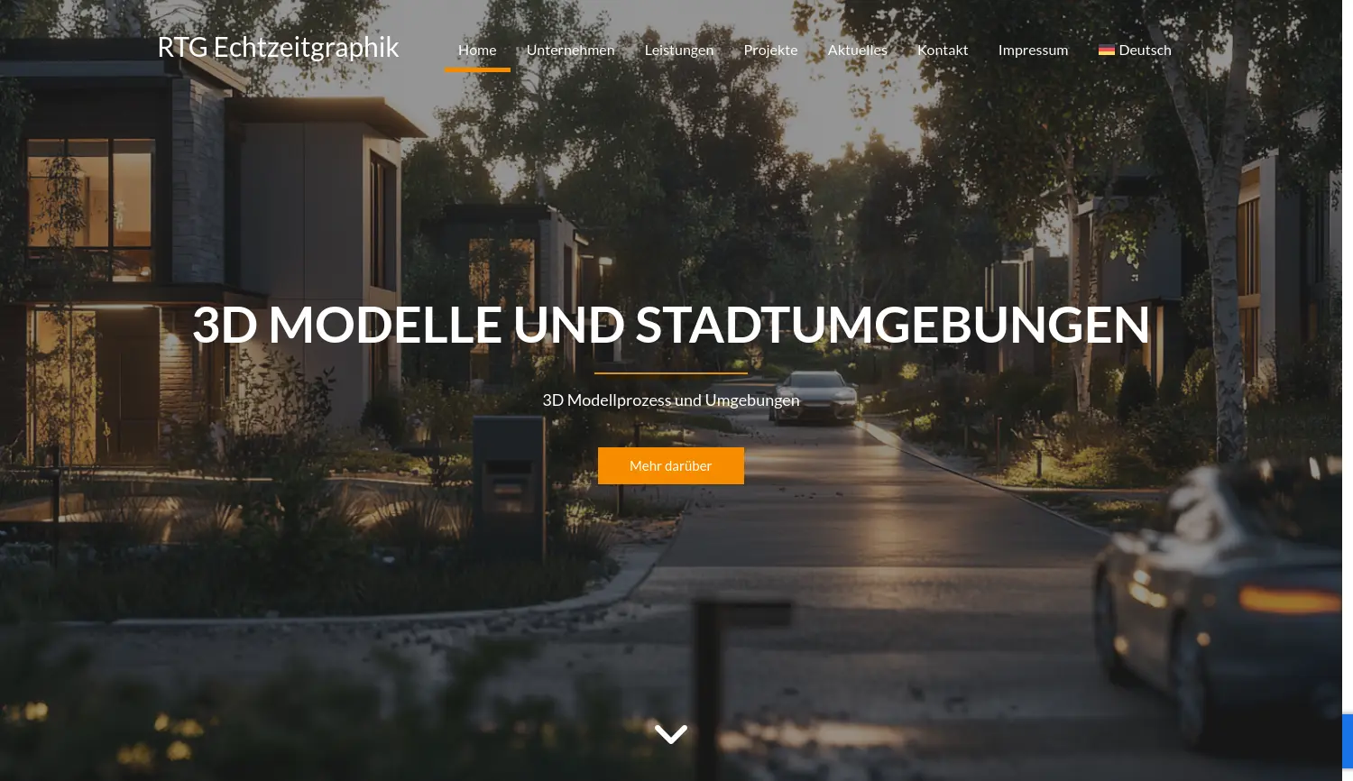 Website der Firma RTG Echtzeitgraphik GmbH